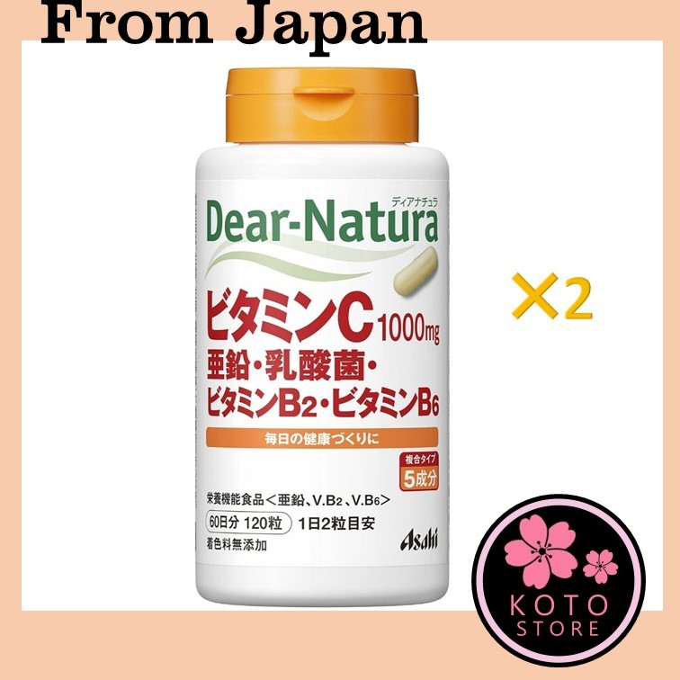 【✈Shipped from Japan】 Dear-Natura Vitamin C, Zinc, Lactic Acid Bacteria, Vitamin B2, Vitamin B6 Asah