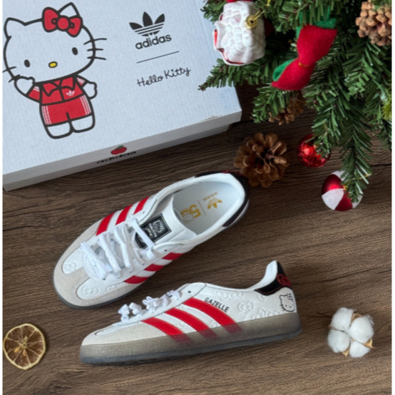 Hello Kitty/Hello Kitty x adidas originals GAZELLE INDOOR "White/Red/Core Black" low cut white ของแท
