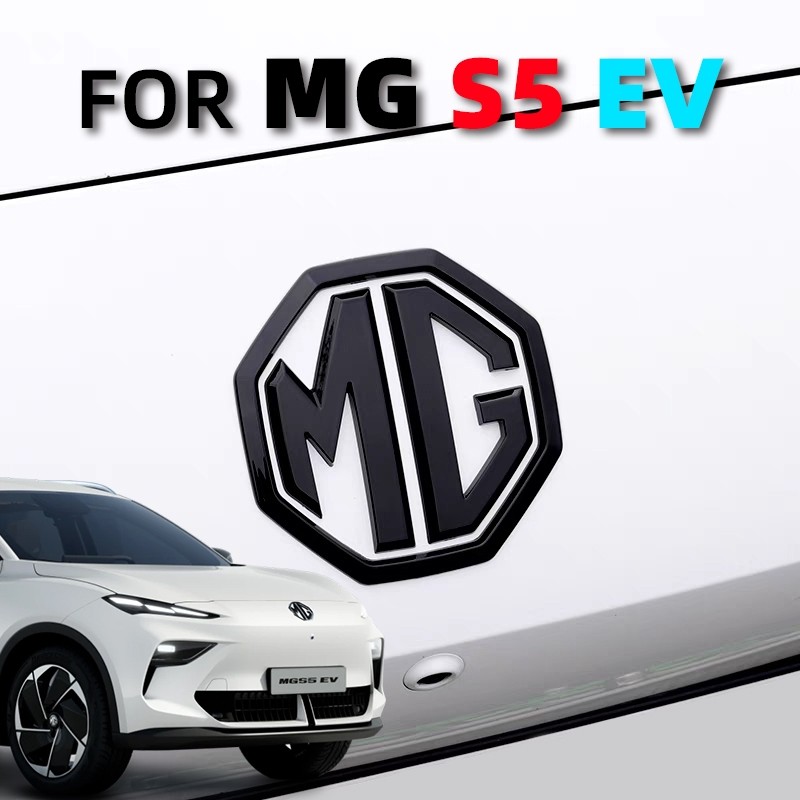 Mg s5 ev X+ V+ D+ สีโลโก้สีดําป้ายหน้าและหลังวัสดุ ABS mg s5 ev อุปกรณ์ตกแต่งรถยนต์