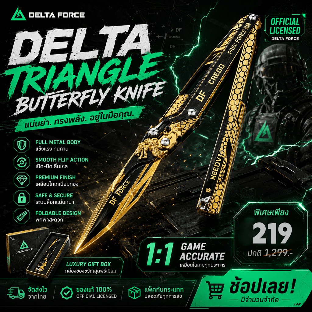 DELTA FORCE DELTA FORCE คีย์พรีเมียมสแกนลื่น ดีไซน์เสือดาว พร้อมส่งไทย