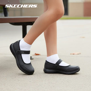 Skechers สเก็ตเชอร์ส รองเท้านักเรียนเด็กผู้หญิง Girls Microstrides Recess Rules Shoes - 302627L-BBK (latest) (BTS)