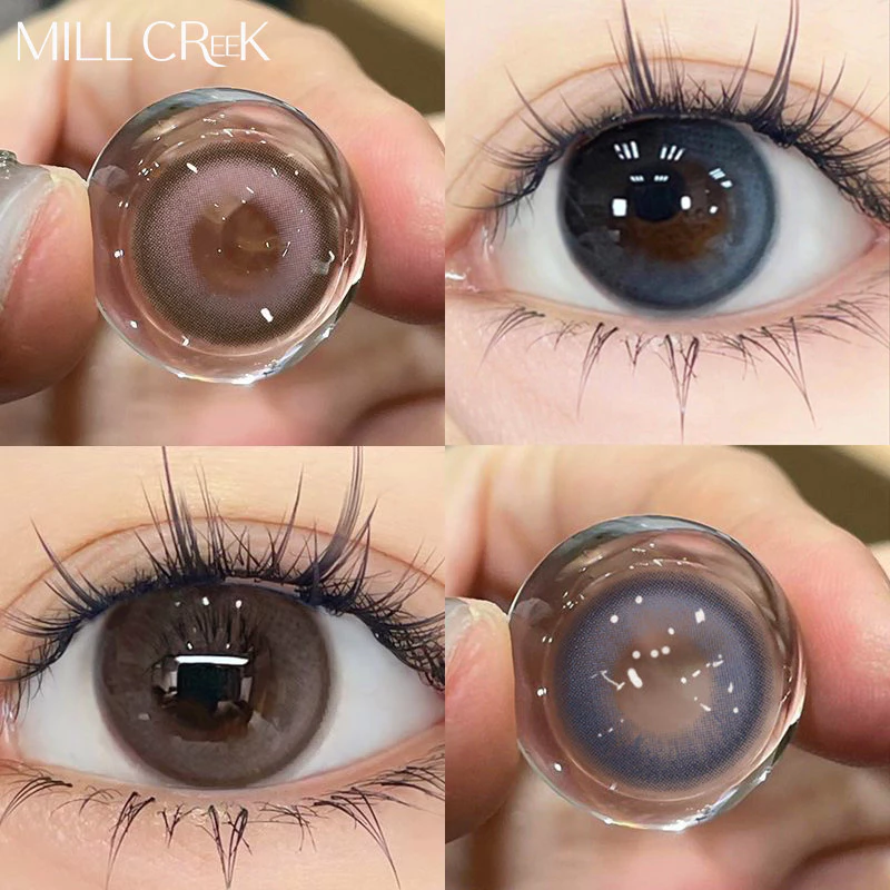 Mill Creek คอนแทคเลนส์แบบไร้ขอบสวมใส่ประจำปี จัดส่งท้องถิ่นไทย แบบเลนส์สำหรับสายตาสั้นหลายระดับ 0~8.00
