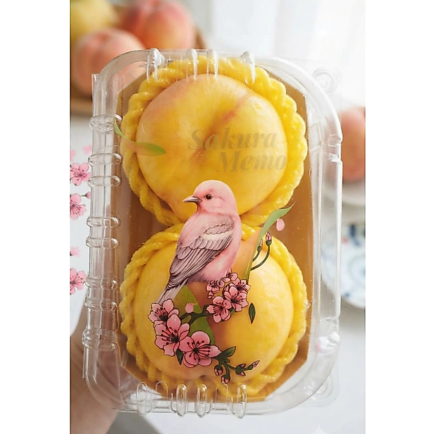 พีชโดนัททอง พีชแบนนำเข้า หอม หวาน ฉ่ำ สดใหม่ บรรจุกล่อง 2 ลูก