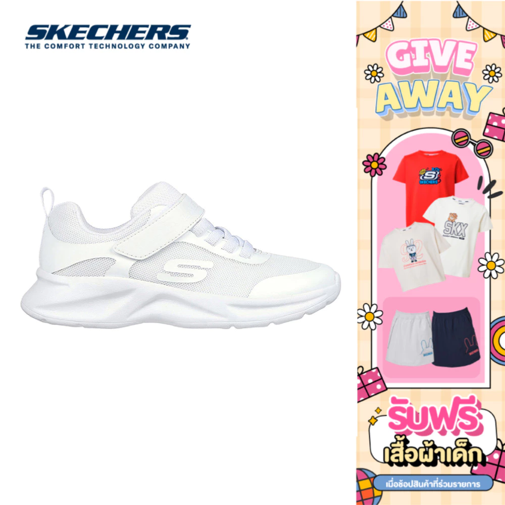 Skechers สเก็ตเชอร์ส รองเท้านักเรียนเด็กผู้หญิง Girls Dynamatic Dynamatic Shoes - 303552L-WHT (latest) (BTS)