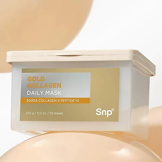 [มาส์กกระปุก 30 แผ่น] Snp Daily Mask Pack 30 Sheets (Teca Di-Panthenol,Hyal PDRN,Gold Collagen)