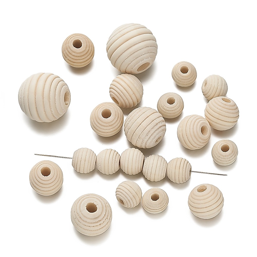 St. kunkka 10-50 ชิ้น 10-20mm สีเบจไม้ลูกปัด เกลียวลูกปัด สําหรับ DIY สร้อยข้อมือลูกปัดสร้อยคอ — صورة 6