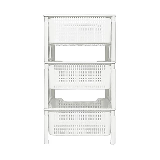 ชั้นวางของพลาสติกอเนกประสงค์ 3 ชั้น KASSA HOME รุ่น API-1030L ขนาด 51 x 41 x 90 ซม. สีขาว