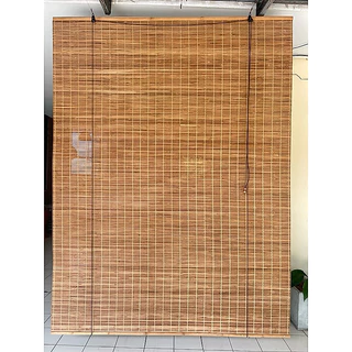 New🎉มู่ลี่ไม้ไผ่ รุ่นสีน้ำชา ไม้ไผ่100% (กว้าง*สูง) บังแดด บังฝน