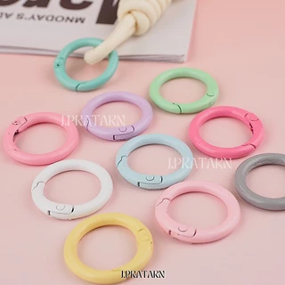 ส่งด่วน ส่งไวห่วงพวงกุญแจโลหะชุบสี ขนาด23มม.แพ็ค10ชิ้น ทรงกลม ห่วงล็อคสปริง สำหรับทำพวงกุญแจ อะไหล่