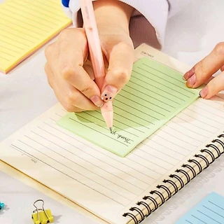 Deli กระดาษโน้ตกาว แบบมีเส้น Sticky Notes A045 (3"×3")/ A046 (3"×4")/ A047 (3"×5")/ A048 (4"×6") สีพาสเทล 4 สี 100 แผ่น