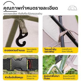 เต็นท์โดมขนาดใหญ่ ขนาดใหญ่ กันน้ำ ทนต่อการฉีกขาด PU2000 ขนาด 10 คน พื้นที่กันแดด18㎡