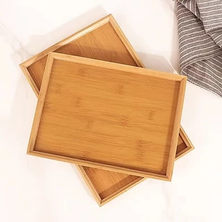 momomart ถาดไม้ไผ่ ทรงสี่เหลี่ยมผืนผ้า สไตล์ญี่ปุ่น เรียบง่าย สําหรับร้านอาหาร บ้าน