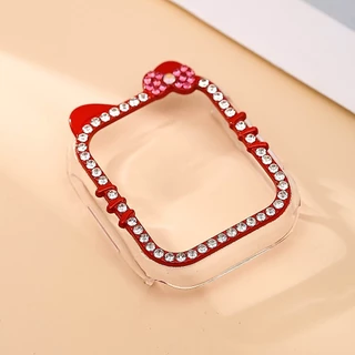 เคสป้องกัน Apple Watch สำหรับ Series 11/10/9/8/7/6/5/4/SE/Ultra 49mm ขนาด 38/40/41/42/44/45/46 มม. ตกแต่งคริสตัล ผู้หญิง กันชน