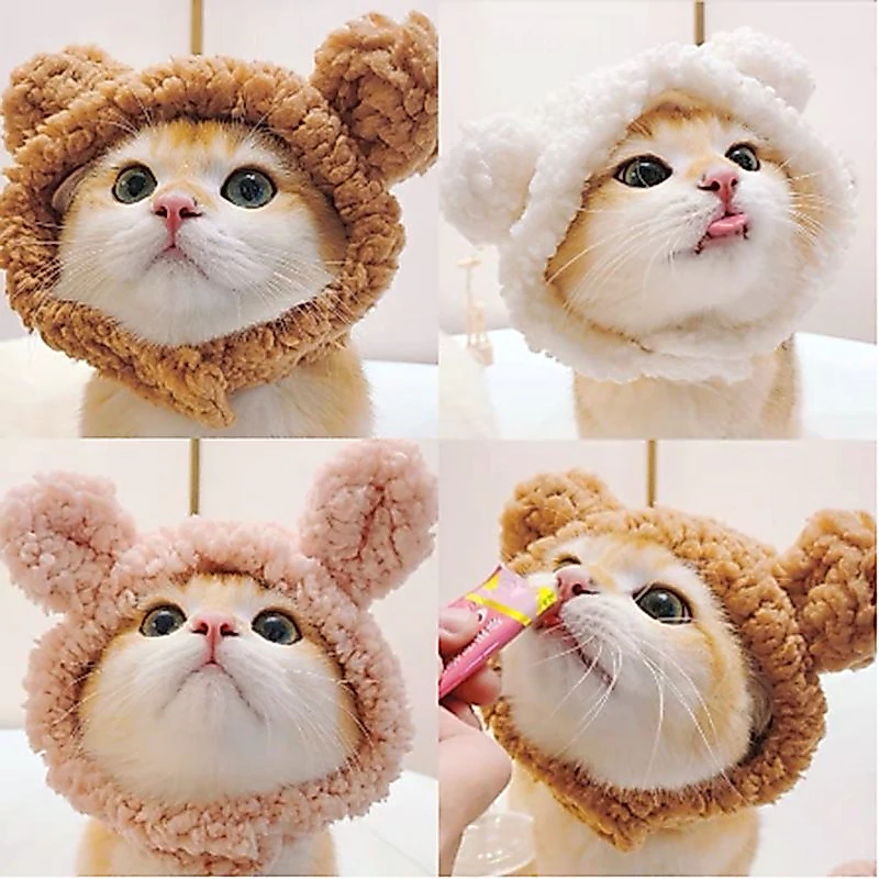 สัตว์เลี้ยง Headwear หมีแมวเครื่องแต่งกายหมวกหมี Breathable ขนาดเล็กลูกแมวเครื่องแต่งกายหมวกสัตว์เลี้ยง Headwear หมวกสําหรับสัตว์เลี้ยงลูกสุนัขสุนัขแมว thumbnail 6