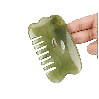 เซอร์เพนทีน(Serpentine) 7ชิ้น หินกัวซา ลดหน้าบวม กัวซานวดหน้า กวซาหยก gua sha