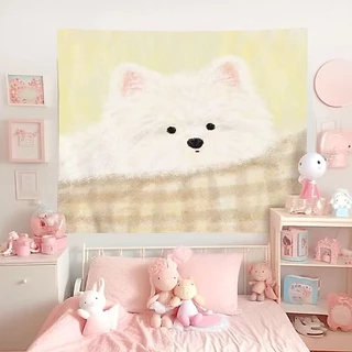 ผ้าพื้นหลังน่ารัก Cutepets ผ้าแขวน Ins การตกแต่งห้องนอนหอพักการ์ตูน
