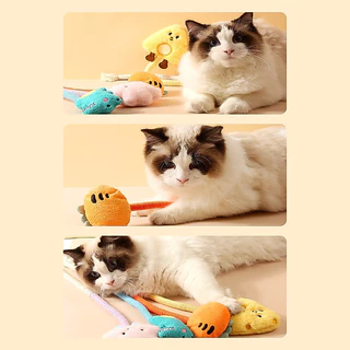 Doge&Orange พร้อมส่ง ของเล่นเคี้ยวแมวผ้าฝ้าย ของเล่นเชือกขัดฟันแมว เชือกฝ้ายธรรมชาติ ช่วยทำความสะอาดฟัน 4 สี COD PU104
