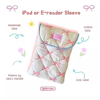 กระเป๋าใส่ไอแพด,E-reader,Kindle รุ่นโบว์ฟ้าชมพู(iPad sleeve)