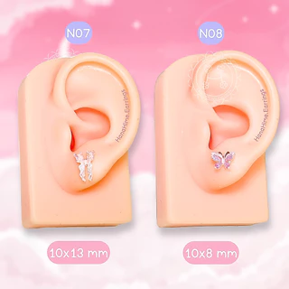 HanaHime.Earrings - ต่างหูเรืองแสง โบว์ ผีเสื้อ ดอกไม้ set2 ต่างหูก้านพลาสติก