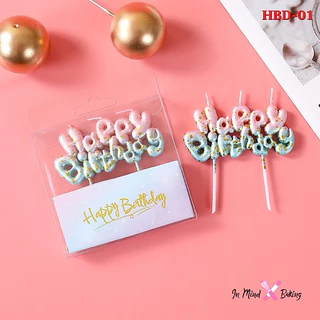เทียนวันเกิด Happy Birthday สีกลิต​เตอร์​พาสเทล สดใส(HBD-01)