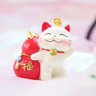 ตุ๊กตาแมวเรซิน แมวกวักมงคลนำโชค แมวกวักเรียกทรัพย์ ปรับฮวงจุ้ยเสริมความสิริมงคล