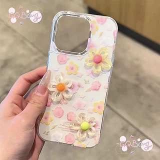 เคสไอโฟน17สำหรับ iPhone 15 13 11 air 17 16 14 12 Pro Max 15Plus 16Plus 14Plusประกายดาวดอกไม้กำไลข้อมือใหม่ IMD ปก อ่อน
