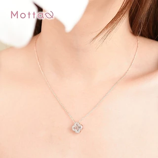 Motta Lucky Blooms Online Exclusive สร้อยคอชุบทองคำขาว ใบโคลเวอร์ ดีไซน์สวยหรู สไตล์แฟชั่น