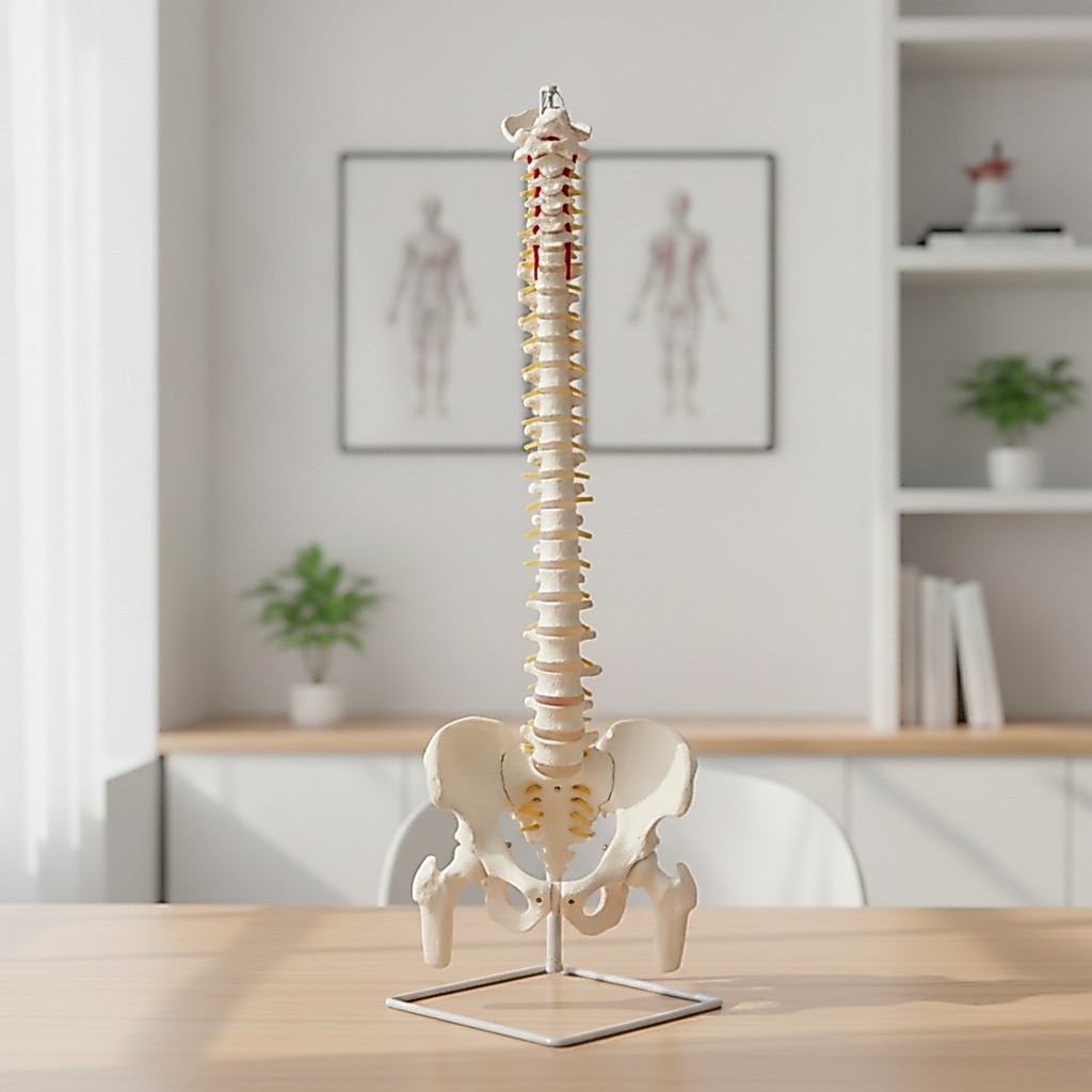 โมเดลกระดูกสันหลังพร้อมการสาธิต Pelvis แบบจําลองกระดูกสันหลังของมนุษย์ที่แม่นยํายาวนานสําหรับนักเรีย
