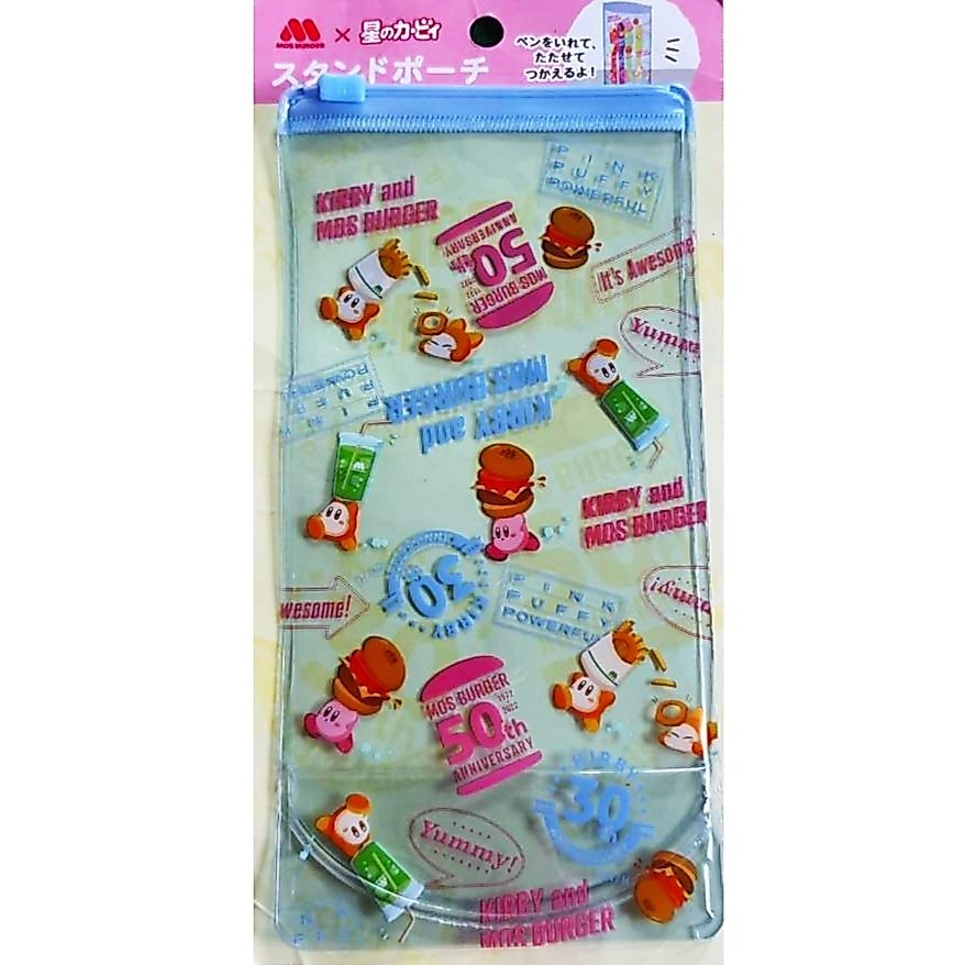 ถุงซิปล็อค กระเป๋า เคอร์บี้ kirby x mos burger จากญี่ปุ่น Size : 9.8 x 19.5 cm