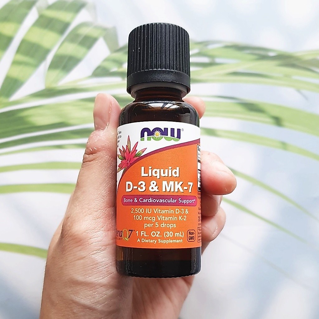 วิตามินดี3 & MK-7 สูตรน้ำ Liquid D-3 & MK-7 2,500 IU, 30 ml (Now Foods®)