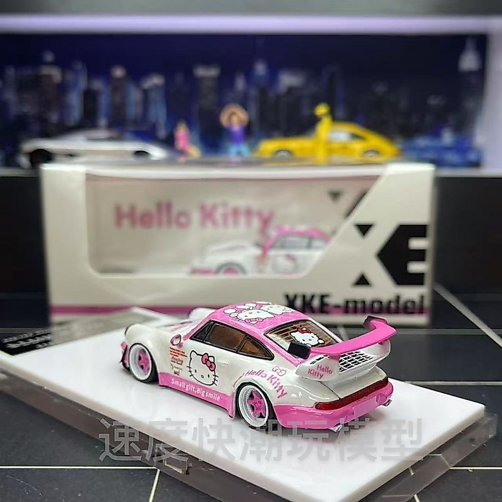 พร้อมสต็อก XKE1: 64 Porsche 964 Alloy Limited Collection Car Model Hello kitty993 Simulation