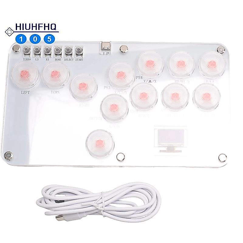 Hiuhfhq106HitBox Fighting Stick Controller สีสัน RGB Light Fighting เกมคีย์บอร์ดสําหรับ PC Switch