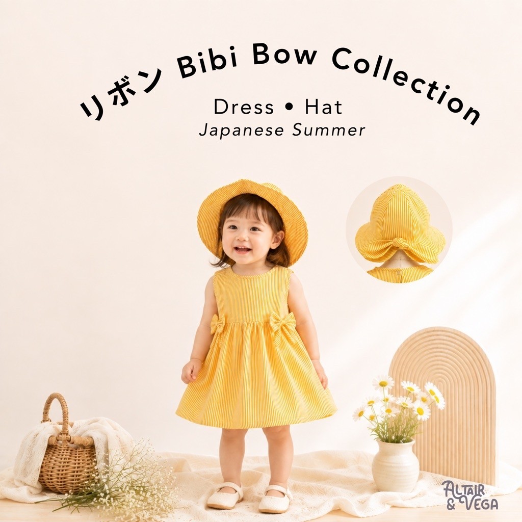 Set ชุดเดรส+หมวก | เดรสเด็ก 6เดือน-4ปี ชุดเด็กผู้หญิง ชุดลูกสาว