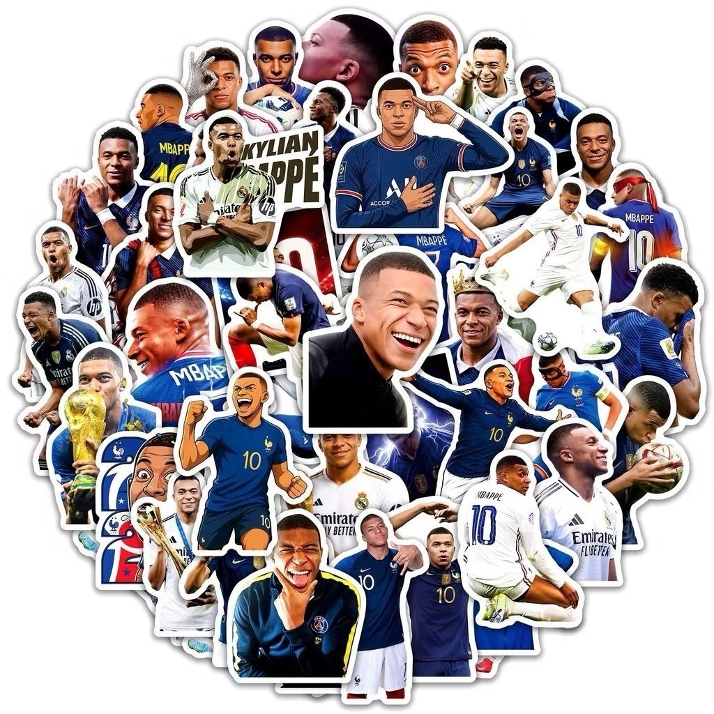 สติ๊กเกอร์ Mbappe 362 เอ็มบัปเป 50ชิ้น Real Madrid cr7 ฟุตบอล มาดริด แมนยู บาร์ซ่า ronaldo liverpool
