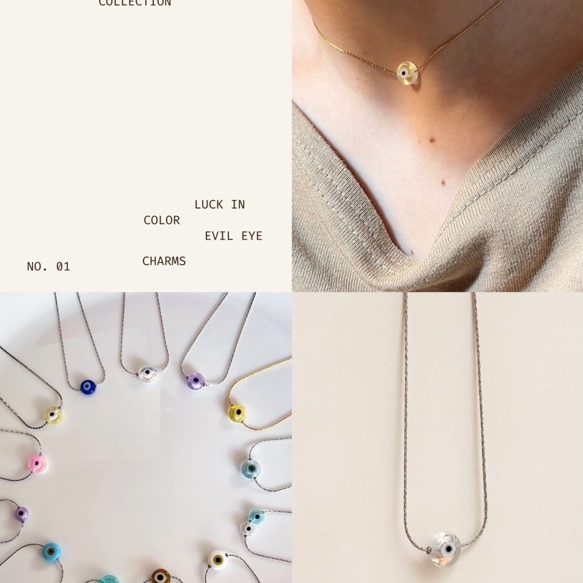 lovely JEWELRY lucky | สร้อยคอ Evil Eye • Pastel Guardian | จี้แก้วสีพาสเทล สายสแตนเลส ไม่ลอกไม่ดำ เครื่องรางนำโชค