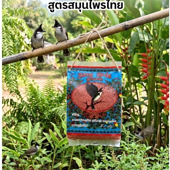 อาหารนกกรงหัวจุก Song Birds สูตร นกริก 500gอาหารเสริมภูมิปัญญาบรรพบุรุษไทยสูตรสมุนไพรไทย พริกแกงส้มผสมน้ำผึ้งบำรุงเสียง