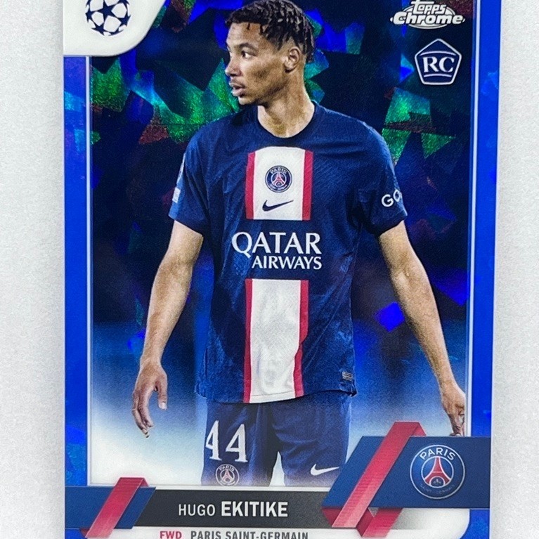 การ์ดฟุตบอล Topps 2022 - 2023 Chrome UCC Sapphire Hugo Ekitike (RC) Base