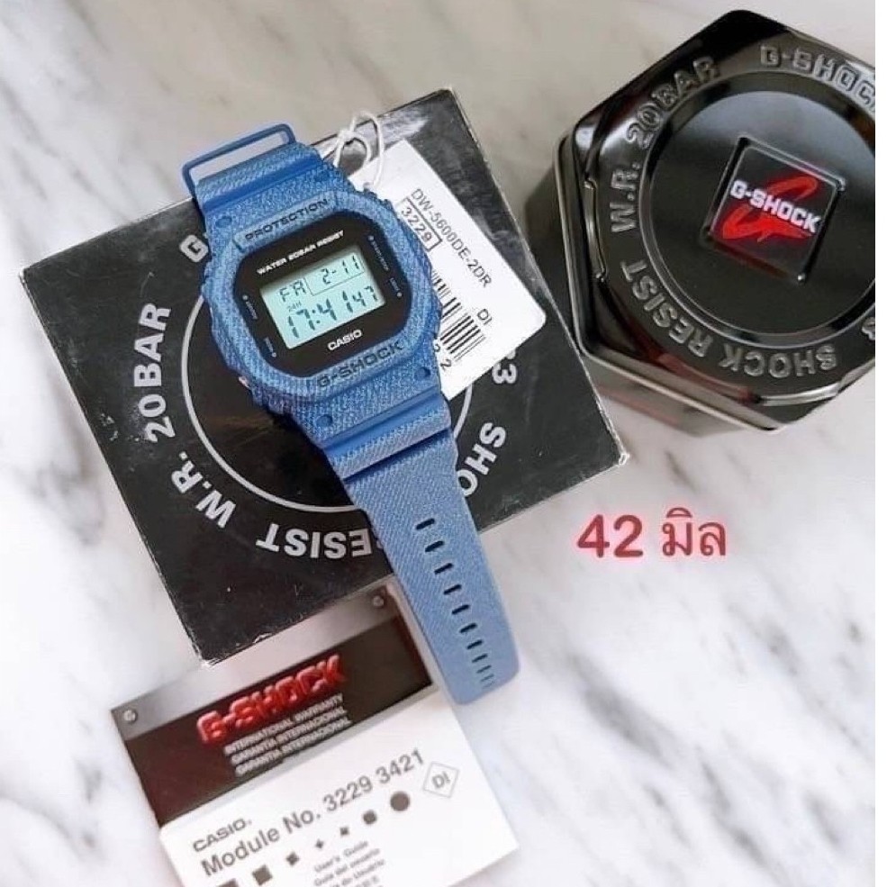 นาฬิกาผู้หญิง G-Shock DW-5600DE-2DRของแท้CMG