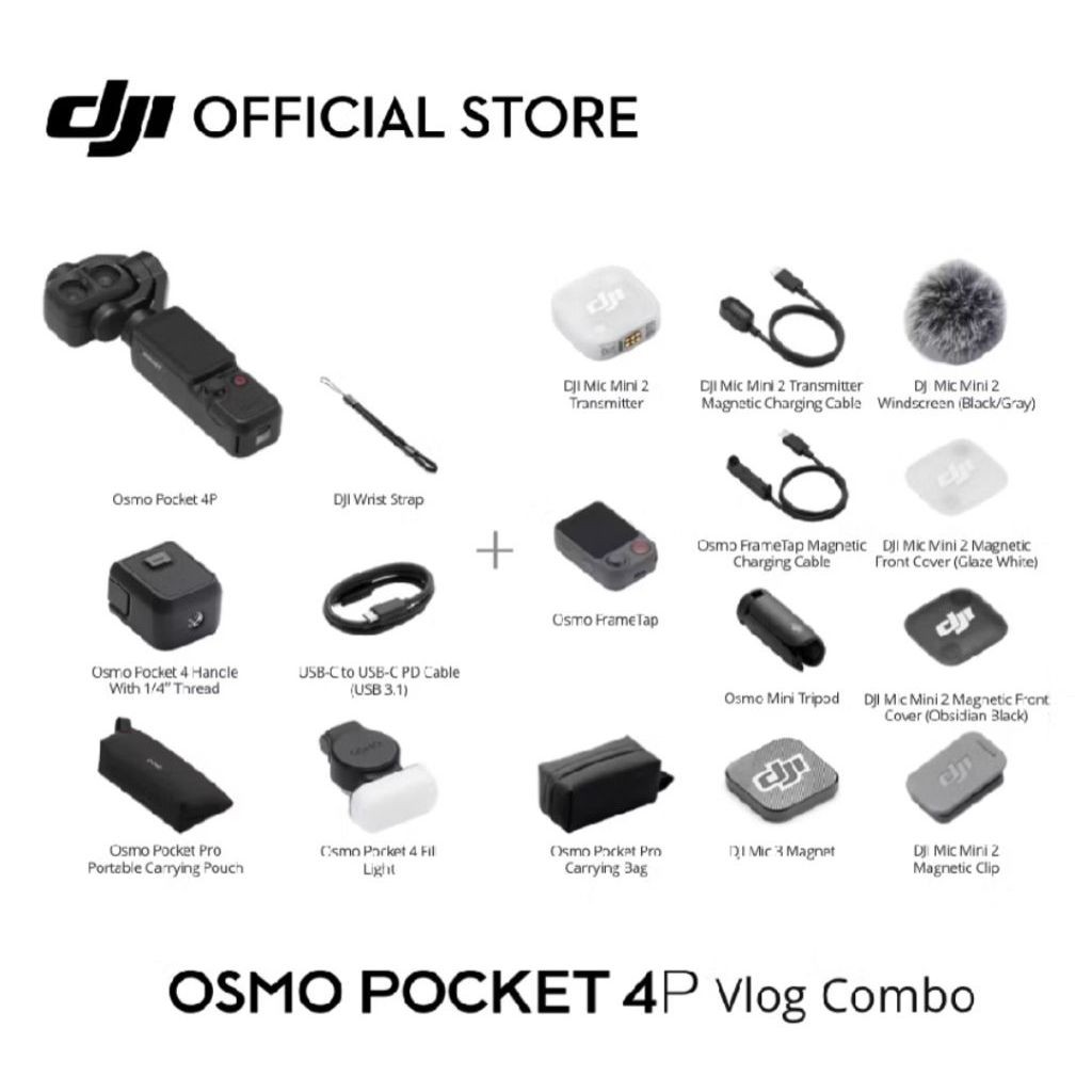 DJI Osmo Pocket 4P Vlog Combo 雙鏡頭Vlog相機