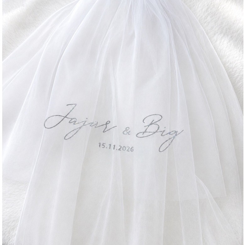 Custom Veil เวลสั่งทำพิเศษ เวลสกรีนชื่อเจ้าบ่าวเจ้าสาวลงบนเวล เลือกสี เลือกฟอนต์ ตามธีมงาน