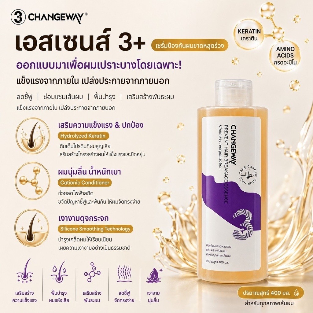 Changeway 3+ Prevent Hair Breakage Essence 400 ml.