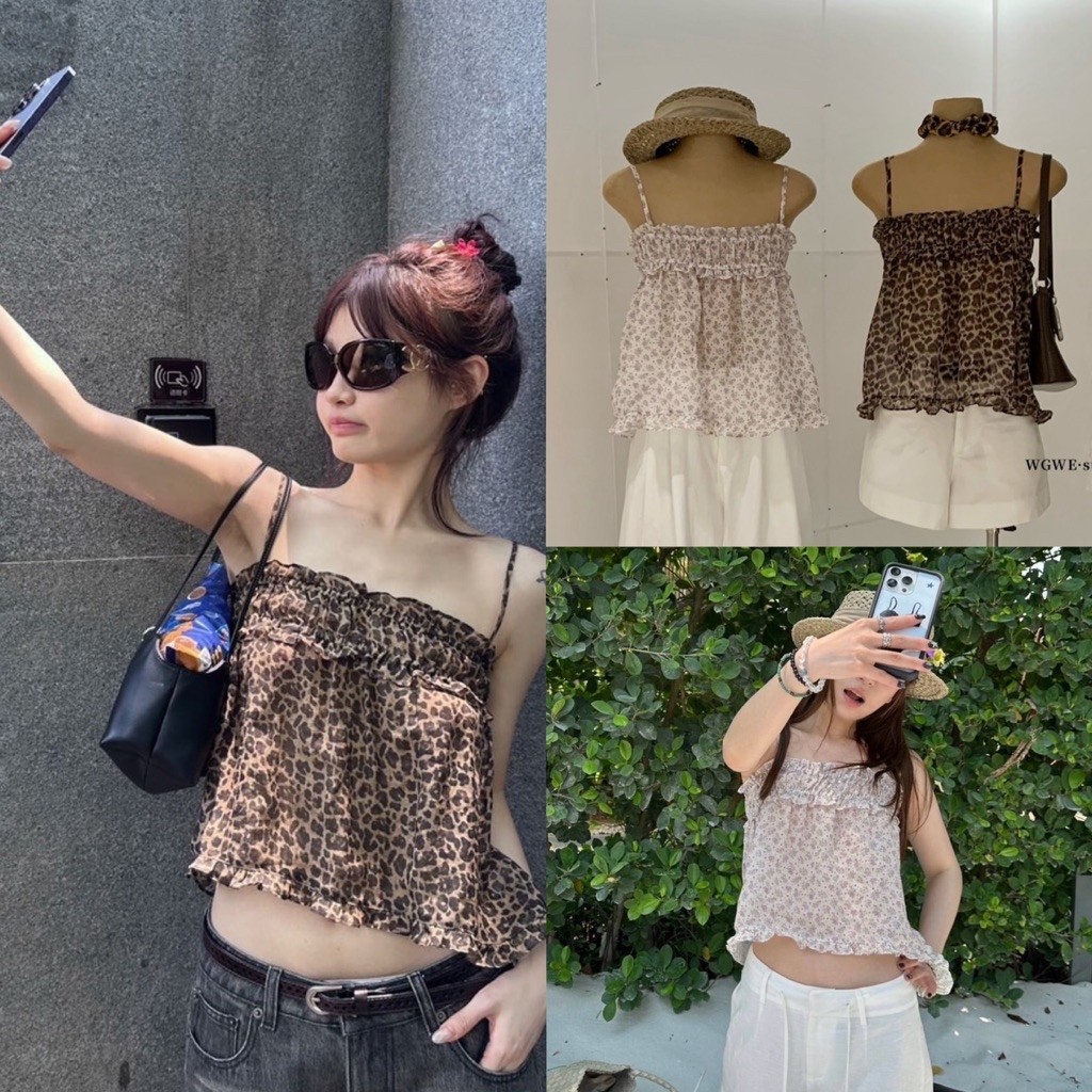 10035#เสื้อสายเดี่ยว สายปรับได้ ช่วงอกสมอค เนื้อผ้าดี งานสวย TAG:WG.WE