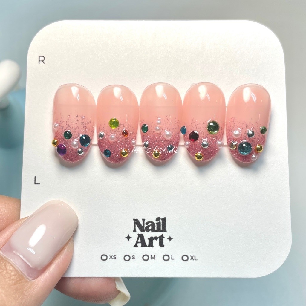 (พร้อมส่ง) เล็บปลอมเจลแท้ Candy Sprinkle🍭