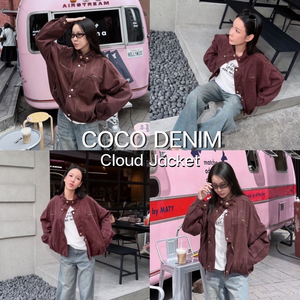 COCO DENIM CLOUD JACKET เสื้อแจกเกตเดนิมกันหนาวคอตั้ง