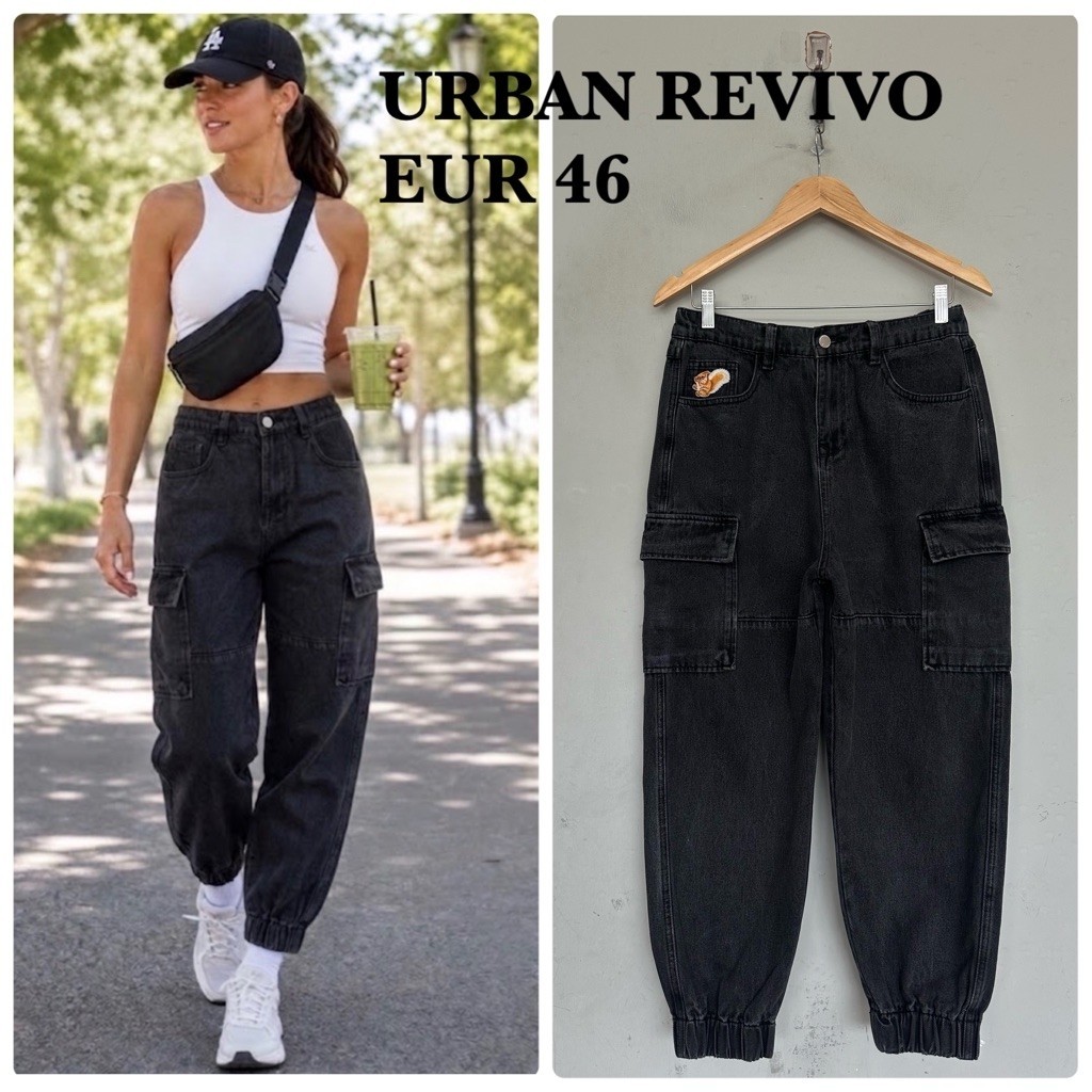 URBAN REVIVO กางเกงยีนส์ Joggers Cargo มือสองของแท้