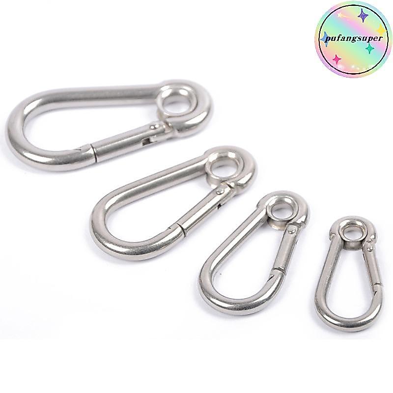 Pufangsuper M4 M5 M6 M7 M8 สแตนเลส Carabiner Carbine Snap Hook พร้อมตาไก่สปริง Bule Key แหวน TH