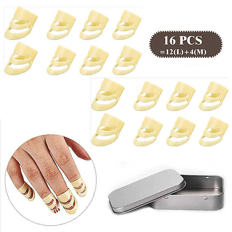 Aka Alaska Guitar Pick 16PCS Adjustable Finger Pick Thumb Pick พร้อมกล่องเก็บ