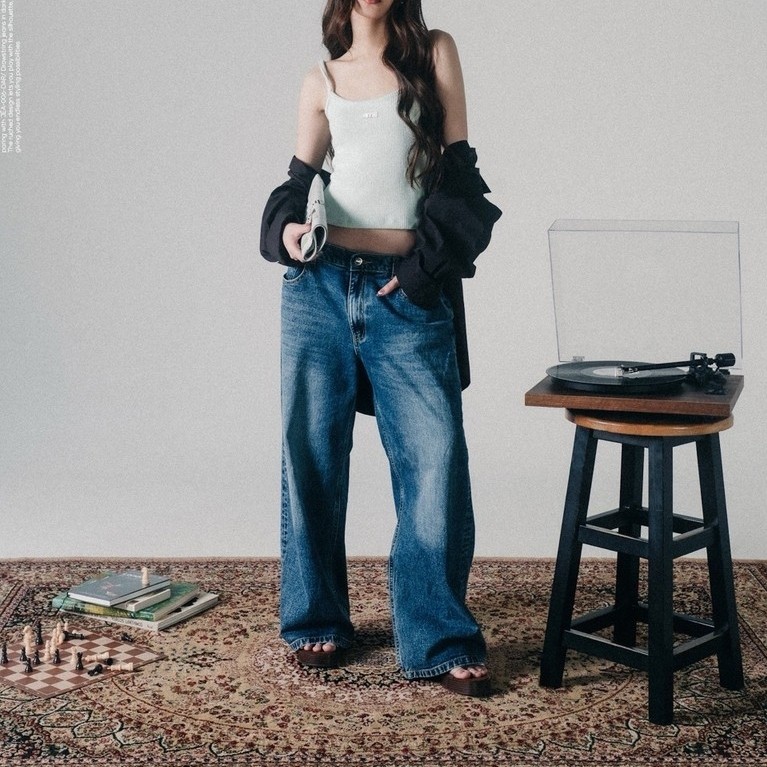 ams.commune กางเกงยีนส์เอวรูด (มีรอบส่งสินค้าทุกวัน)