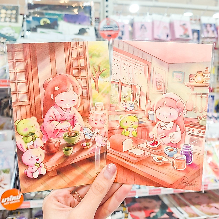 มีลายใหม่นะ Postcard โปสการ์ด คละลายสไตล์ญี่ปุ่น น้องเปาแก้มอ้วน สุดน่ารัก [Salapaoangle]
