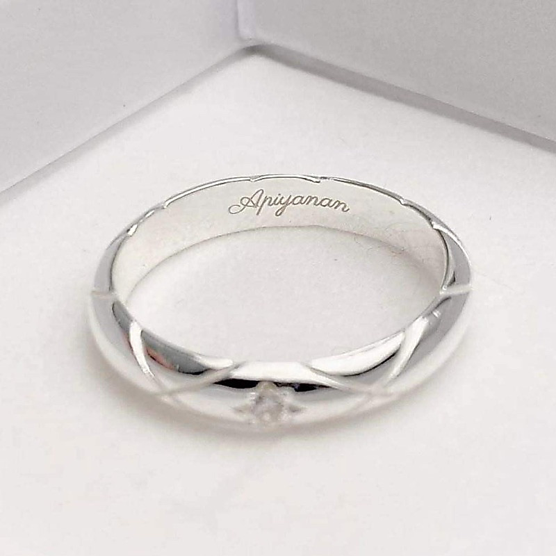 Winterwinter Jewelry Silver925 : แหวนเงินแท้ ประดับเพชร cz สลักชื่อได้